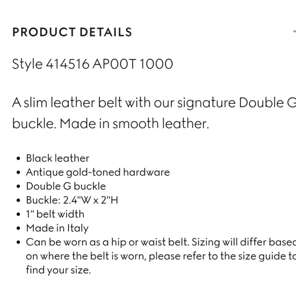 Gucci Unisex Black Belt with Gold GG Marmont Buckle
